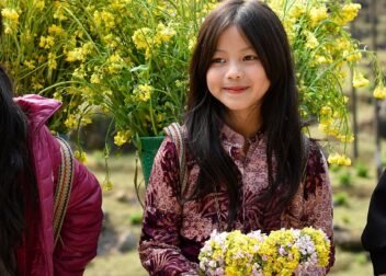 ha giang, vietnam, flower reform, spring, yellow flowers, young girl, child, vietnam, vietnam, vietnam, nature, vietnam, child, child, child, child, child